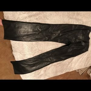Black leather pants, size 8